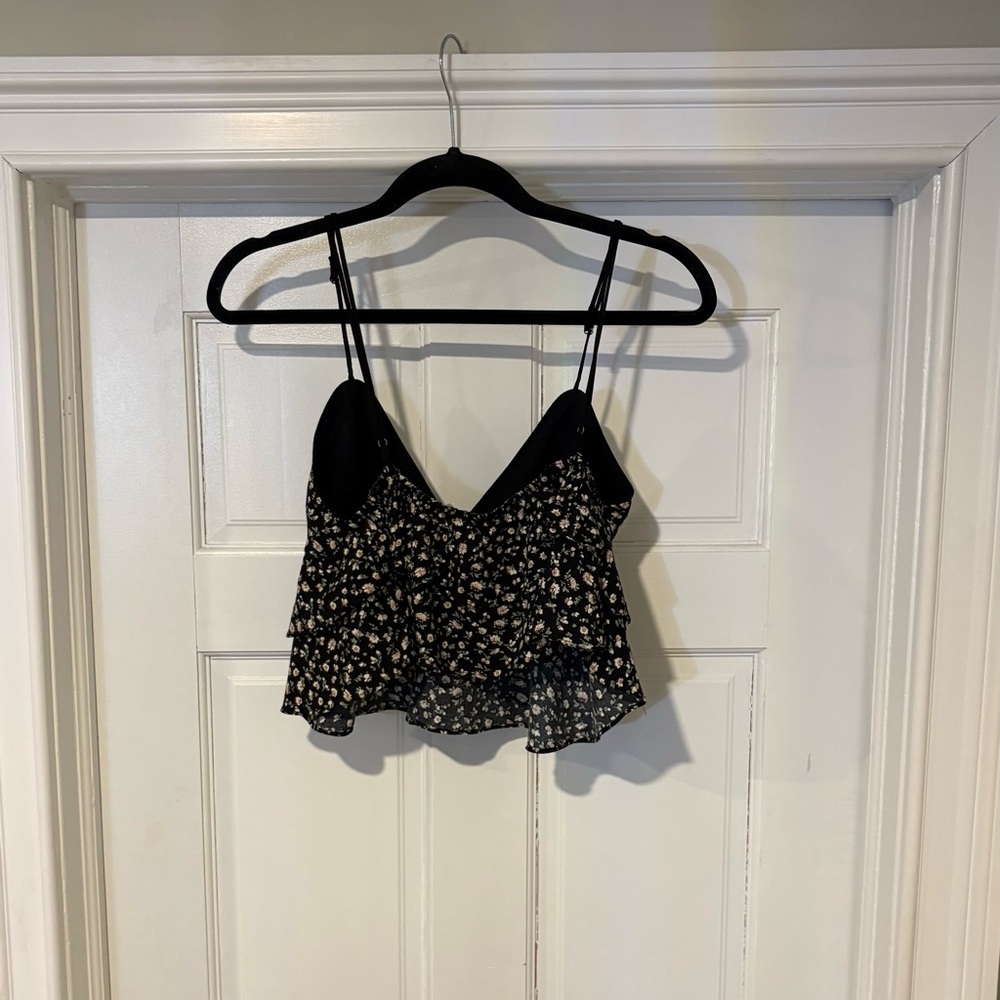 Juniors size M Chic Black Floral Camisole Top - Picture 2 of 7